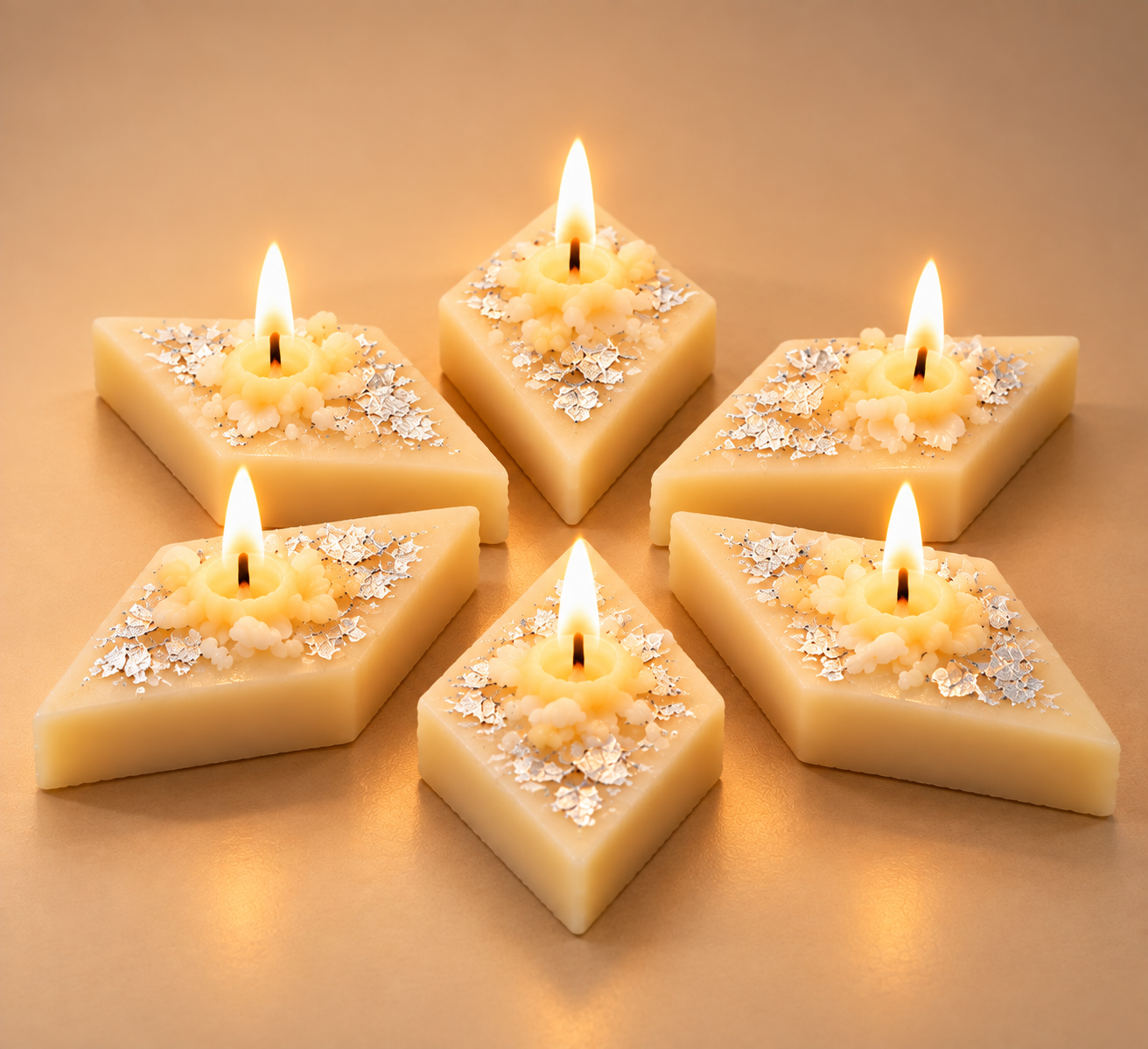 Kaju Barfi Wax Candle - Set of 6 — Candles & Home Fragrance — Wax — Dropzilla